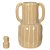 Vaso Cerâmica Com Listras e Alça Bege Off White 25,5X17X15cm - Imagem 1