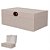 Caixa Decorativa Off White Mdf Com Revestimento em Pu 28X18X10,7cm - Imagem 1