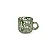 Conj 4 Xícaras Café Murano Mesclado Transparente e Verde 76ml - Imagem 1