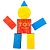 Blocos Lógicos 48 Peças Madeira Educativo Pedagógico Brinquedo Educativo Pedagógico Classificação de Formas - Imagem 2