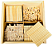 Material Dourado 611 peças Jogo Educativo Pedagogico sendo: 1 cubo milhar, 10 placas centenas, 100 primas dezenas, e 500 cubos - Imagem 4