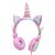 Fones de Ouvido Unicórnio Rosa p/ Crianças e Adolescentes – Com Fio e Microfone, Ideal p/ Escola, Presente de Aniversário e Natal - Imagem 1