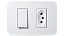 Conjunto 4X2  1 Interruptor Simples e 1 Tomada 10a 110-250v  2 Módulos Branco Origen  n0536.11 bl - abb - Imagem 1