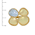 Anel 4 gomos dourado com zircônias - Imagem 4