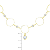 Choker círculos folheada a ouro com pingente de coração com zircônias, 35cm - Imagem 3