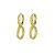Brinco de argola click com símbolo do infinito folheado a Ouro 18k - Imagem 2