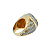 Anel com pedra natural druza e couro lateral folheado a ouro 18k - Imagem 5
