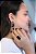 Brinco gota com zirconias negras folheado a Ouro 18k - Imagem 3