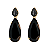 Brinco gota com zirconias negras folheado a Ouro 18k - Imagem 1