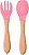 Dupla de talheres de silicone baby - Rosa - Imagem 1