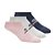 Meia 3 Pares Feminina Microfiber Non Ter Rosa e Azul Skechers - Imagem 1