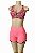 Conjunto Fitness Feminino Zebra Rosa – 3 Peças (Top + Calça + Shorts) - Imagem 5
