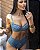 Lingerie em Renda com Bojo e Calcinha Fio Cós Alto Hot Pants 0774 - Imagem 1