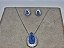 Conjunto gota fusion cor lavanda banho ródio branco - Imagem 1