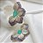 Earcuff Flor mini cravação zircônia e cristal verde - Imagem 2