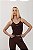 Top Fitness Seamless Urban Canelado Marrom Chocolate - Imagem 1