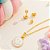 Conjunto Infantil carinha branca banhado a ouro CJI 00050 - Imagem 1
