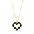 Colar de coração em strass preto banhado a ouro CL 00020 - Imagem 1