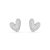 Brinco Coração Anatômico cravejado em zircônia em Ródio - Imagem 1