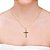 Colar Crucifixo Slim com strass Preto e Corrente Veneziana folheado a ouro - Imagem 1