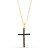 Colar Crucifixo Slim com strass Preto e Corrente Veneziana folheado a ouro - Imagem 2