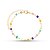 Pulseira com pedrinhas coloridas e bolinhas intercaladas folheada a ouro - Imagem 2
