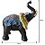 Elefante Indiano Luxo Preto Com Manto em Resina 20cm - Imagem 2