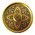Incensário Redondo Dourado 9cm - Mandala Floral - Imagem 2