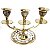 Castiçal Para 3 Velas em Bronze e Madrepérolas 15cm - Candelabro - Imagem 1