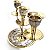 Castiçal Para 3 Velas em Bronze e Madrepérolas 15cm - Candelabro - Imagem 2