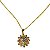 Gargantilha Flor Colorida Banho Ouro 17cm - Imagem 1
