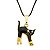 Colar Gargantilha Gato com Strass e Resina 13mm - Dourado - Imagem 1