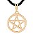 Colar Gargantilha Pentagrama com Aro 25mm - Dourado - Imagem 1