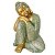 Estátua Buda em Repouso 21cm - Dourado Veste Verde - Imagem 1