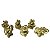 Jogo com 6 Mini Elefantes Dourados 5cm - Imagem 2