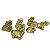 Jogo com 6 Mini Elefantes Dourados 5cm - Imagem 1