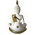 Estátua Buda Tibetano Branco com Dourado 21cm - Imagem 3