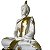 Estátua Buda Tibetano Branco com Dourado 21cm - Imagem 4