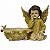 Estátua Anjo Ajoelhado com Comedouro e Pássaro 24cm - Imagem 1