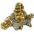 Estátua Buda Sorridente da Riqueza Dourado 8cm - Opção A - Imagem 1