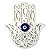 Mão Hamsa com Olho Grego de Parede em MDF 23cm - Branco - Imagem 1
