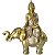 Estátua Buda Tibetano com Elefante Dourado 27cm - Imagem 1