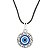 Colar Gargantilha Olho Grego com Círculo de Strass 13mm (Cordão Fino) - Prateado - Imagem 1