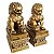 Leões Chineses Guardiões do Templo Bronze 19,5cm - Um Par de Shishi Leão - Imagem 3