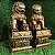Leões Chineses Guardiões do Templo Bronze 19,5cm - Um Par de Shishi Leão - Imagem 2