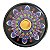 Incensário Redondo 4 Furos Preto 14,5cm - Mandala Indiana - Imagem 1