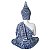 Buda Tailandês Namastê Branco e Azul 27cm - Imagem 4