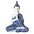 Buda Tailandês Namastê Branco e Azul 27cm - Imagem 1