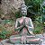 Buda Tibetano Namastê Verde com Bronze em Marmorite 34cm - Imagem 1