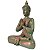 Buda Tibetano Namastê Verde com Bronze em Marmorite 34cm - Imagem 3